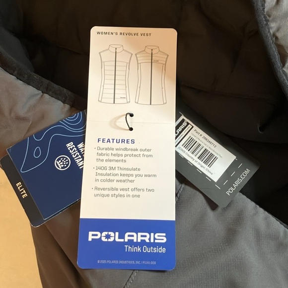 Polaris black grey reversible revolve vest.  New with tag! - Picture 9 of 9
